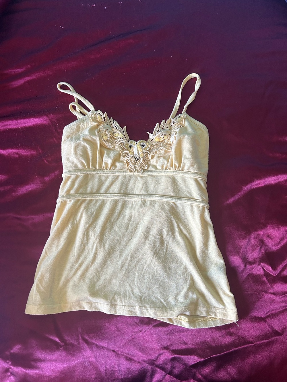 George Cream Lace-Trim Camisole
